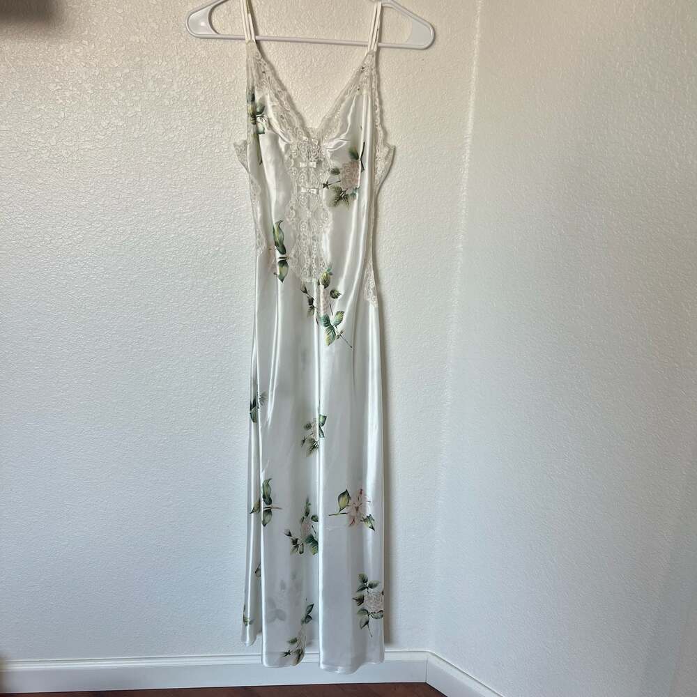 Vintage Christian Dior Le Connaisseur Lace Chemise Slip Nightgown Robe Set - Picture 5 of 11